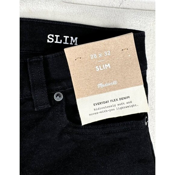 Madewell mens Slim Jeans black sz 28x32 everyday flex - Picture 3 of 12